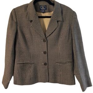 Vintage Chelsea Cambell Wool Black/Brown Blazer Size 6